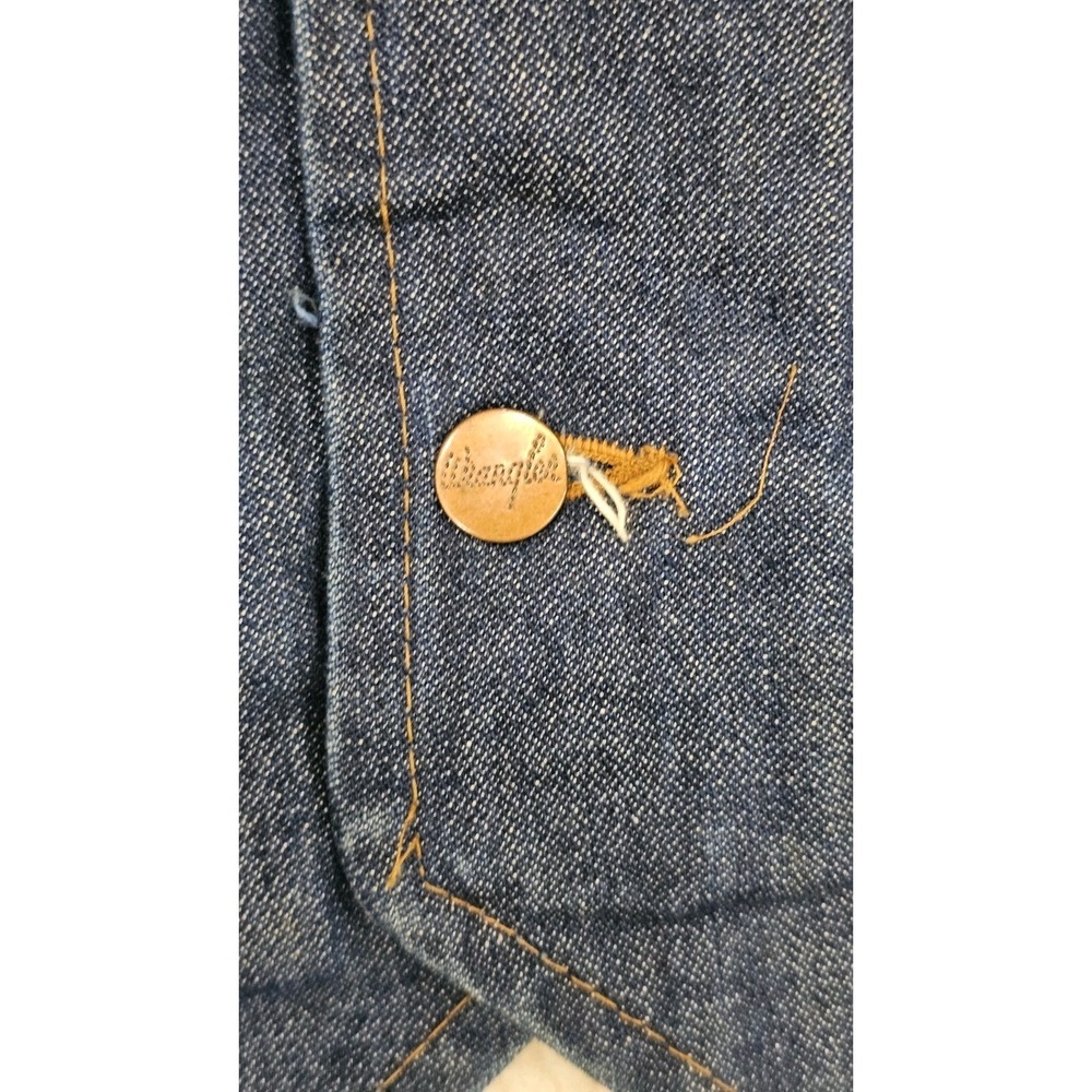 Wrangler Denim Vest Men Size XL Blue Sherpa Lined No Fault VL200NV 70s Cowboy - Picture 10 of 12